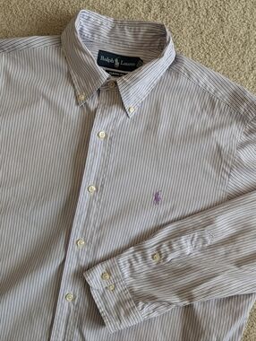 Ralph Lauren Men's Classic Fit Cotton Long Sleeve Button Down Shirt Sz 16; 32/33
